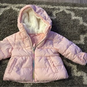 Pink Hooded Puffer Jacket